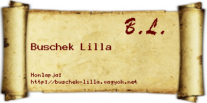 Buschek Lilla névjegykártya